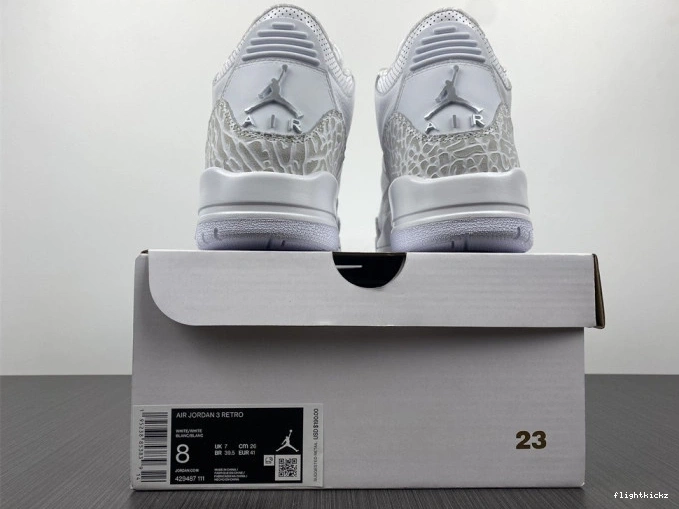 'Triple PS 429487-111 White' 3 Air Retro Jordan 0723